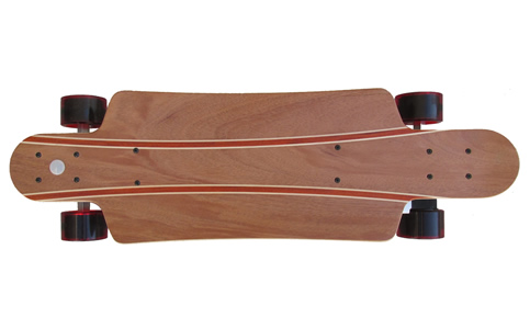 Hardwood Stringers 33in Mini Slim Electric Longboard - Top View Blank